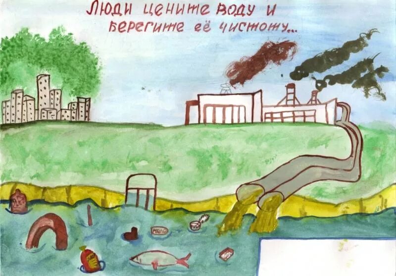 Берегите чистую воду рисунок