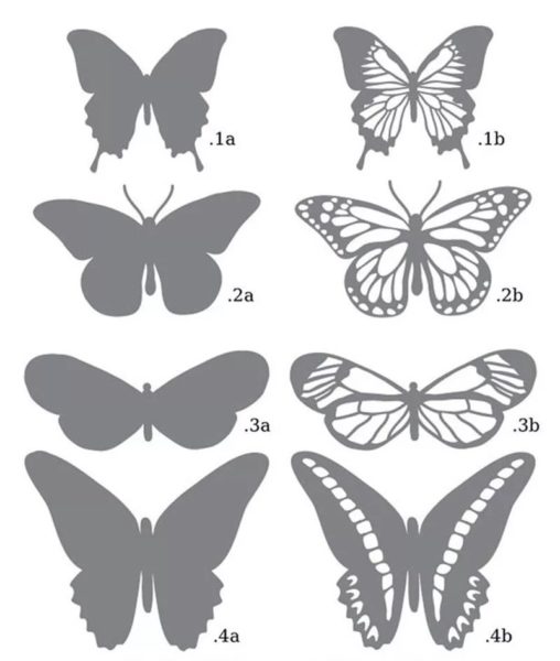 115 трафаретов и шаблонов бабочек для вырезания
