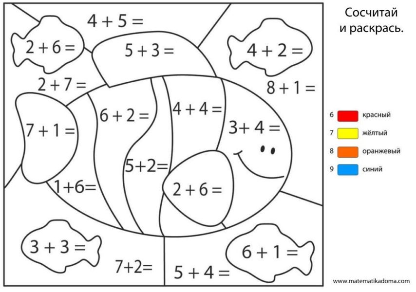 125 математических раскрасок для 1-2-3 классов