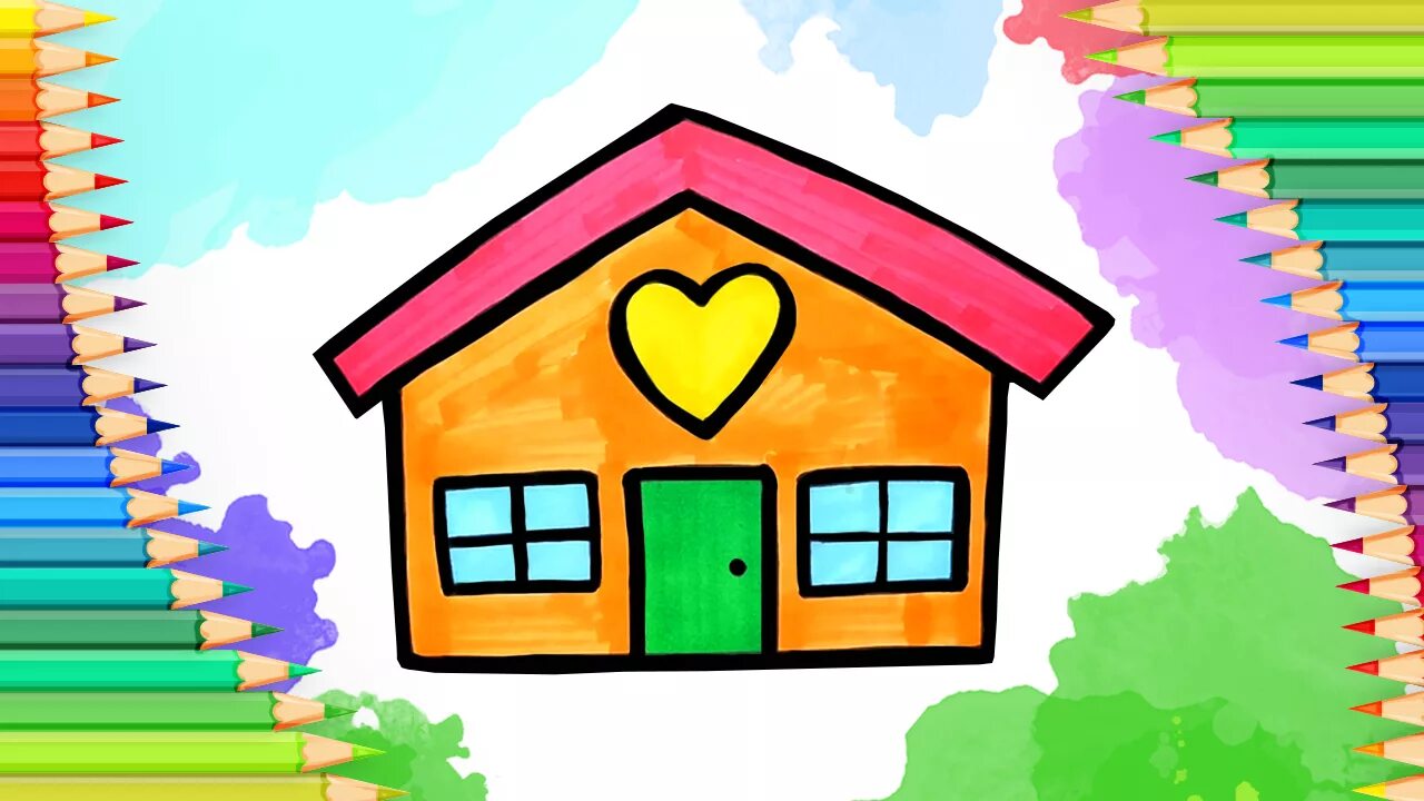 Нарисовать домик легко. Домик рисунок. Мультяшные домики. Дом для рисования. Домик для рисования детям.