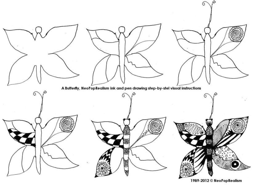 85 рисунков бабочек
