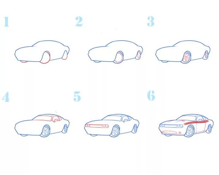 Нарисовать автомобиль карандашом ребенку