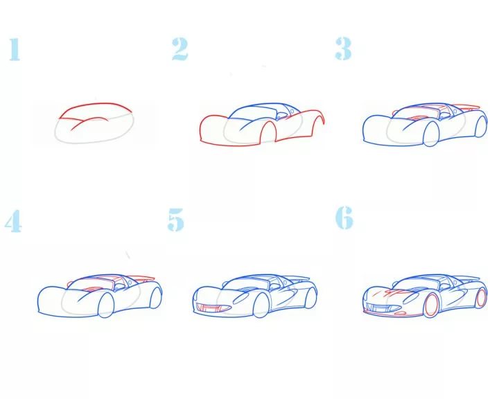 Как нарисовать спортивную машину карандашом