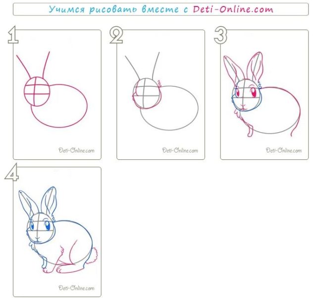 Как нарисовать зайца: 130 рисунков