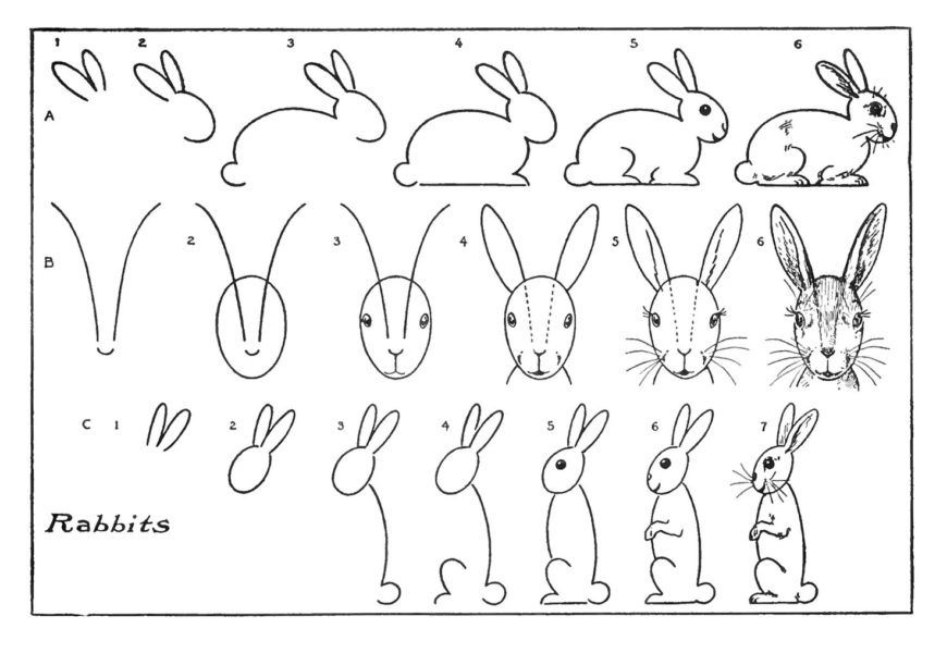 Как нарисовать зайца: 130 рисунков