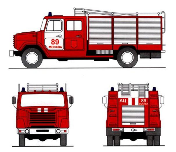 Рисовать машина пожарная машина
