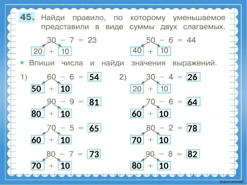 Примеры до 20 на сложение и вычитание