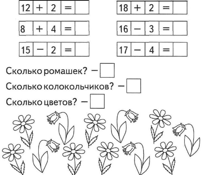 Примеры до 20 на сложение и вычитание