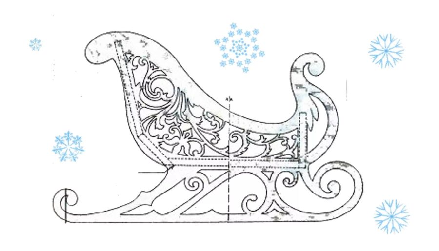 Сани Деда Мороза: 80 шаблонов и трафаретов