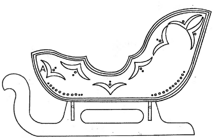 Сани Деда Мороза: 80 шаблонов и трафаретов
