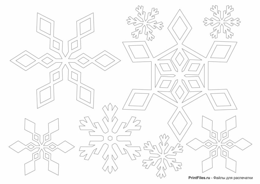 Снежинки на окна: 130 трафаретов для распечатки