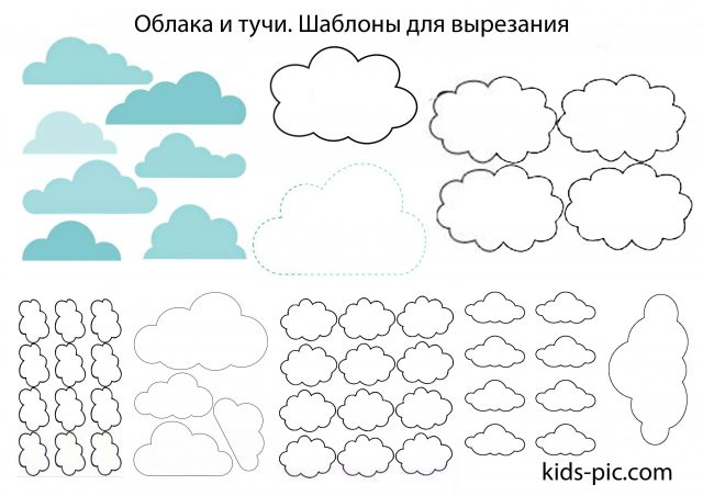 Трафареты облаков для вырезания из бумаги (100 фото)